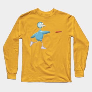 Disc Golfing Blue Bird Long Sleeve T-Shirt